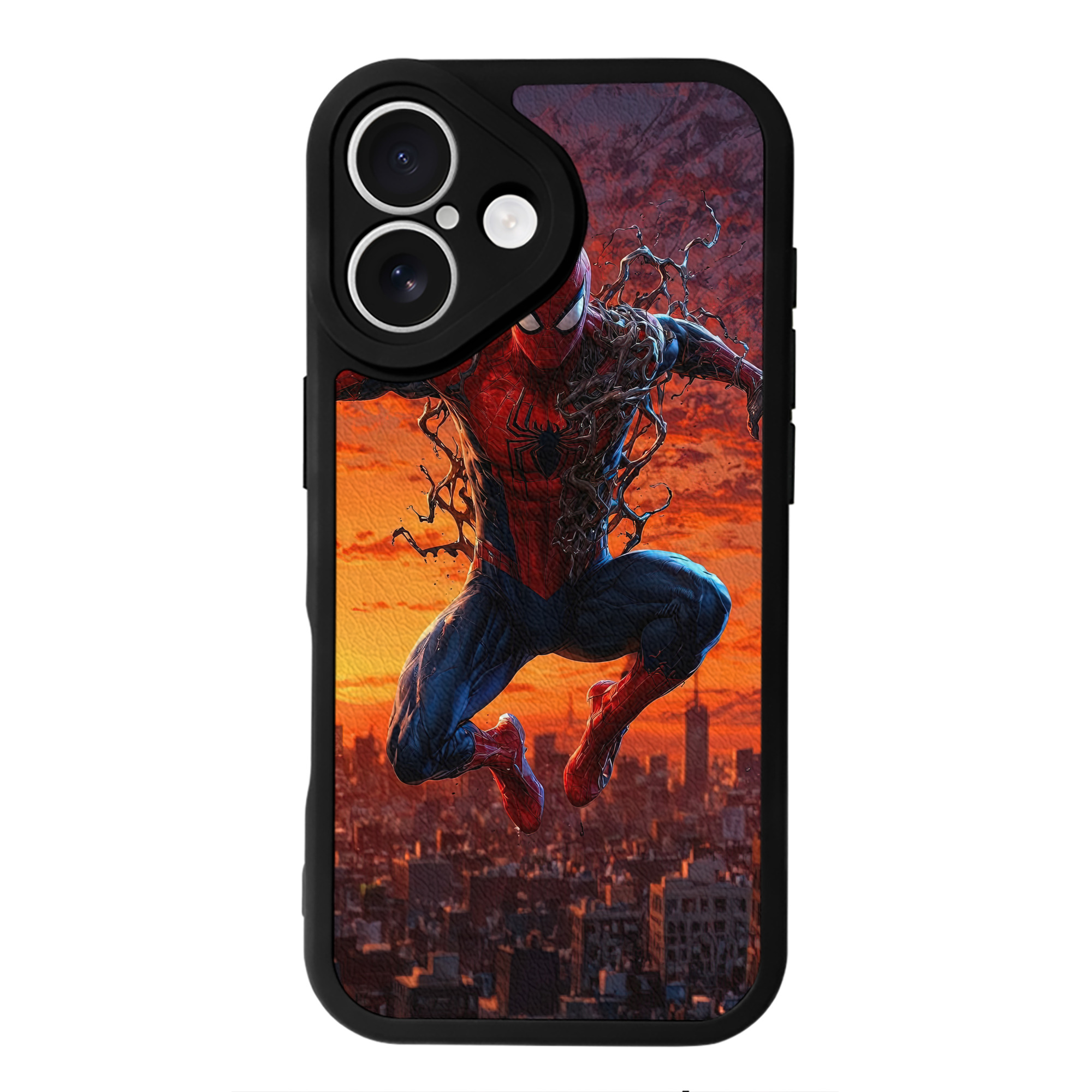 （画像用） Spider Man スパイダーマン 【iPhone 16シリーズ対応】シリコンスマホケース（レザー調） 材質：シリコン